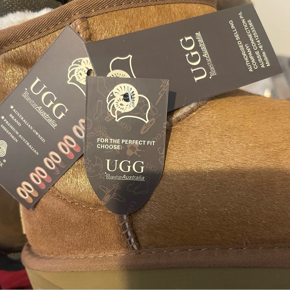 UGG CLASSIC ULTRA MINI CHESTNUT BOOTS Sheepskin Footwear NWOT - Picture 10 of 10